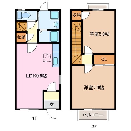 三日市駅 徒歩9分 1階の物件間取画像